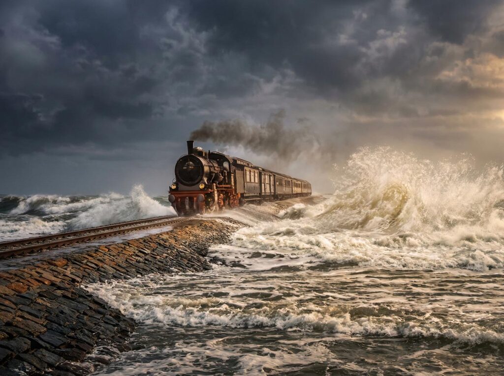 sylt frueher hindenburgdamm KI